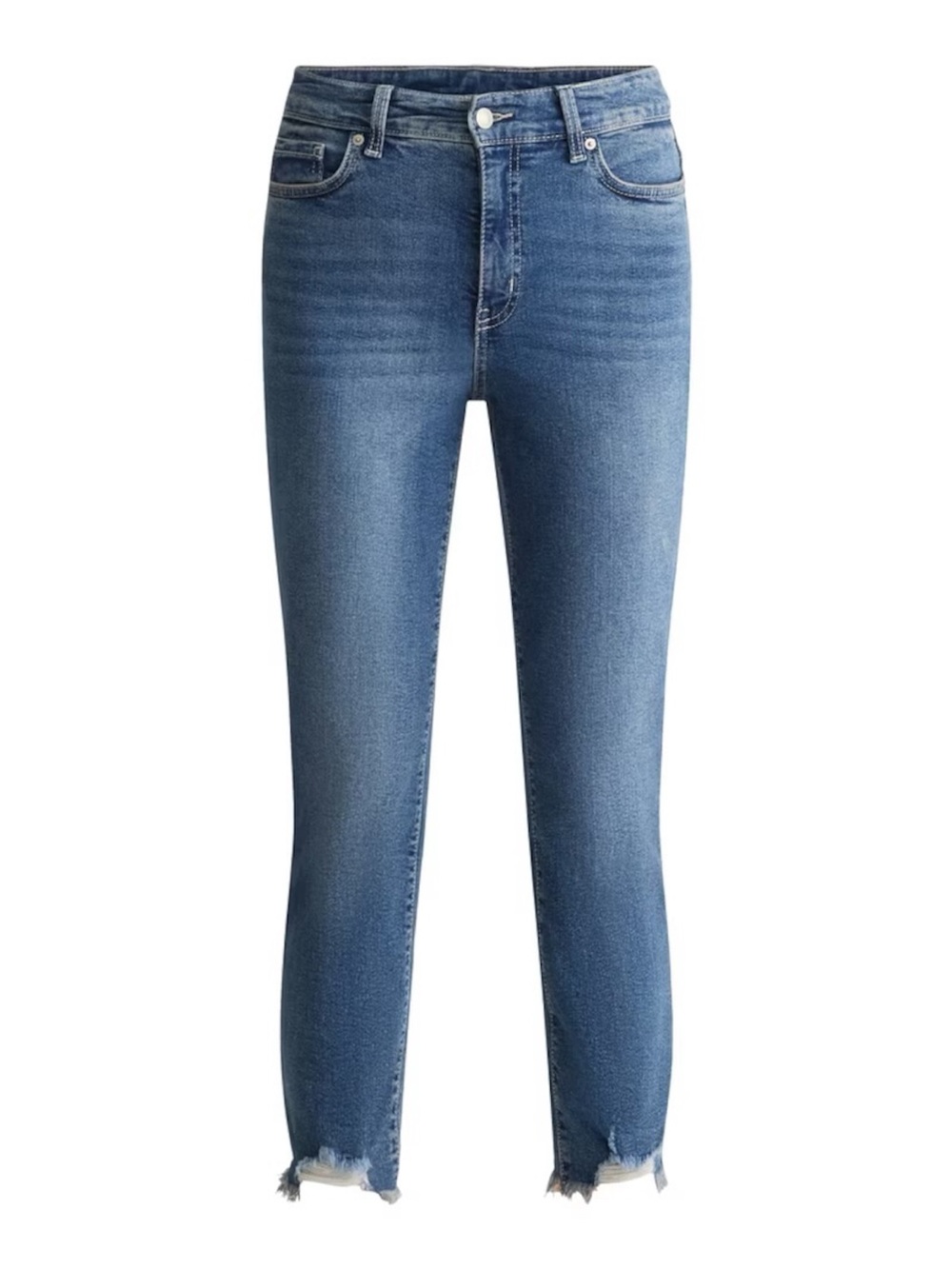 🆕 Time And Tru Women's High Rise Straight Leg Destructed Hem Ankle Jeans Size: 2